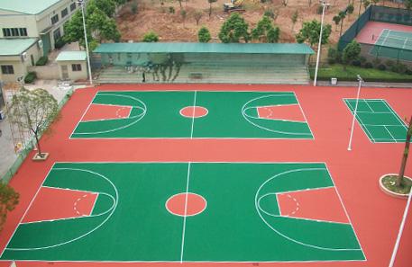 工廠企業(yè)室外彈性丙烯酸籃球場羽毛球場