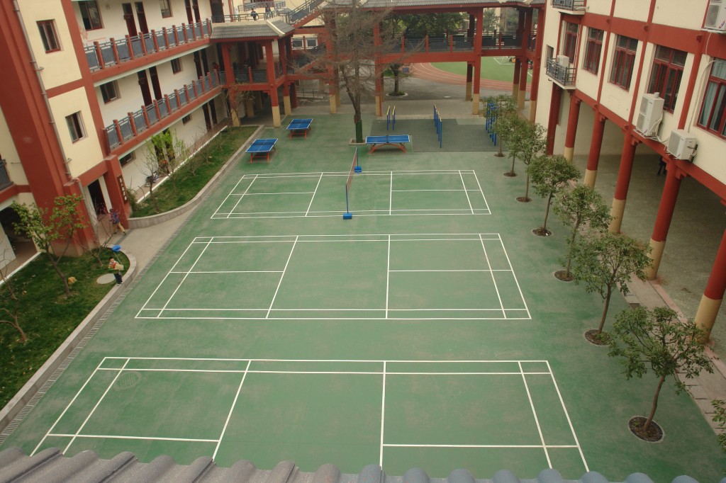 宿遷市沭陽一中硬地丙烯酸羽毛球場